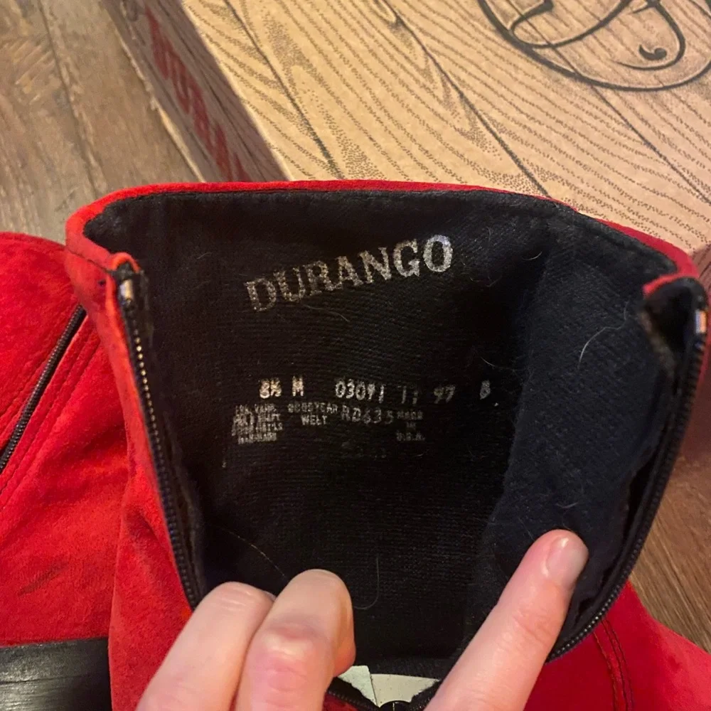 Durango Women's suede Red Ankle Boots - Picture 6 of 8